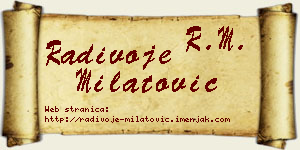 Radivoje Milatović vizit kartica